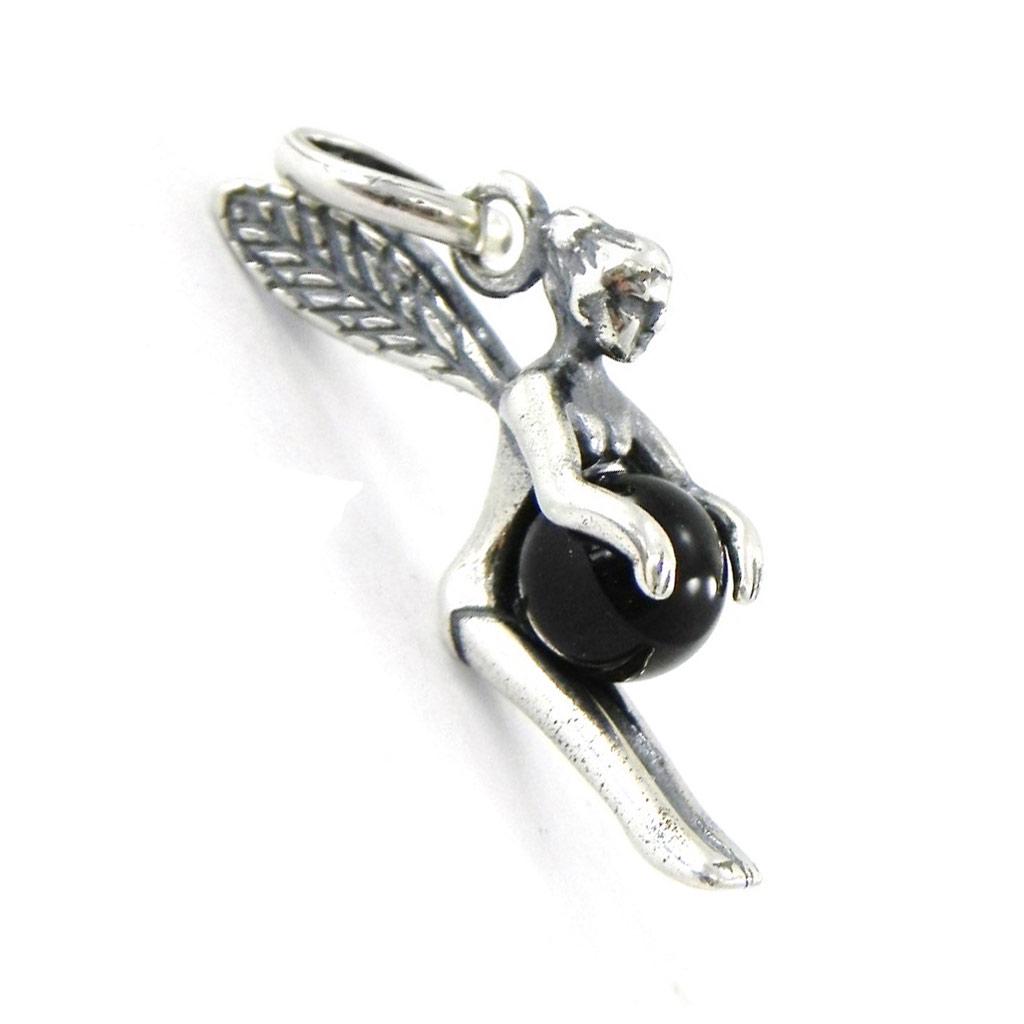 Les Trésors De Lily [D7009] - Silver 'Tinkerbell' Onyx Pendant