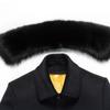 ROMON Men's Winter Wool Blend Overcoat with Detachable Rabbit Fur Lining and Fox Fur Collar