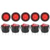 10 PCS KCD1 Round Rocker Switch Red Light Mini Circle Toggle Switches  Popcorn Maker