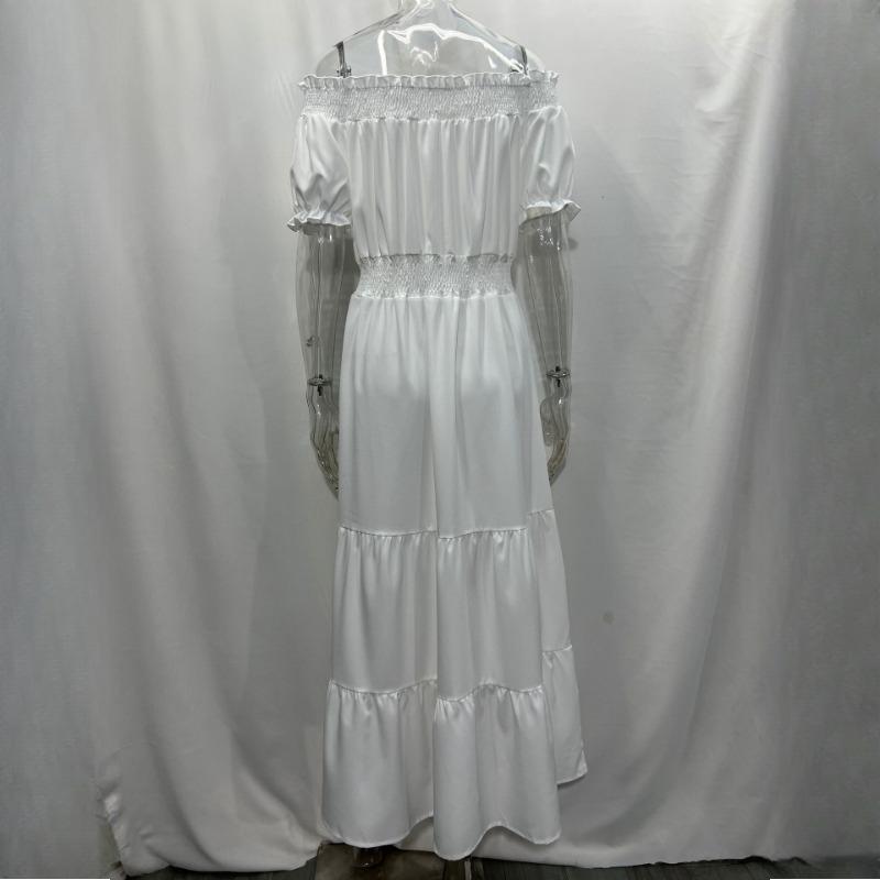 GMXIA Women's Dresses One Shoulder Spring Short Sleeve Long Dresses