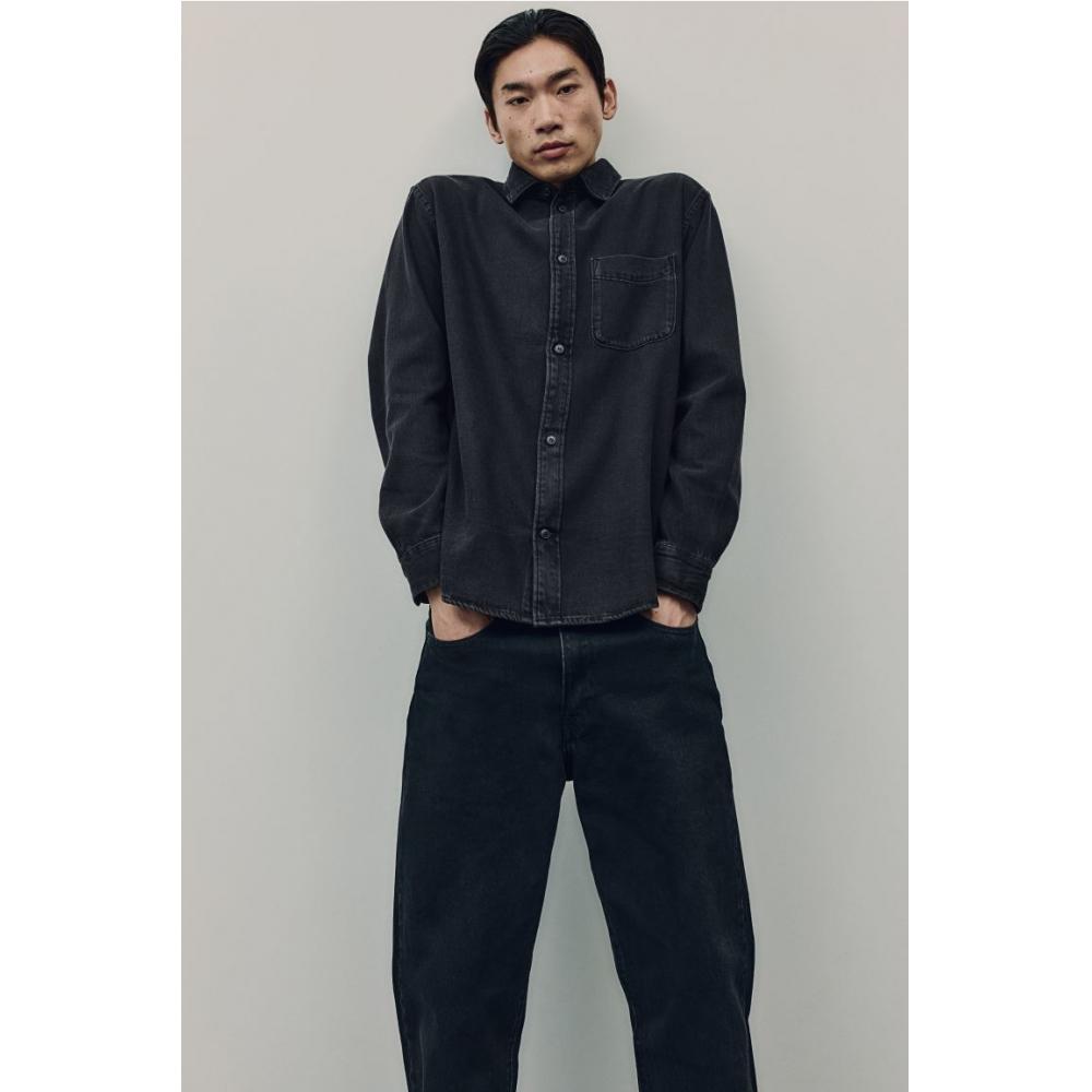 

Рубашка джинсовая HM Regular Fit черная M