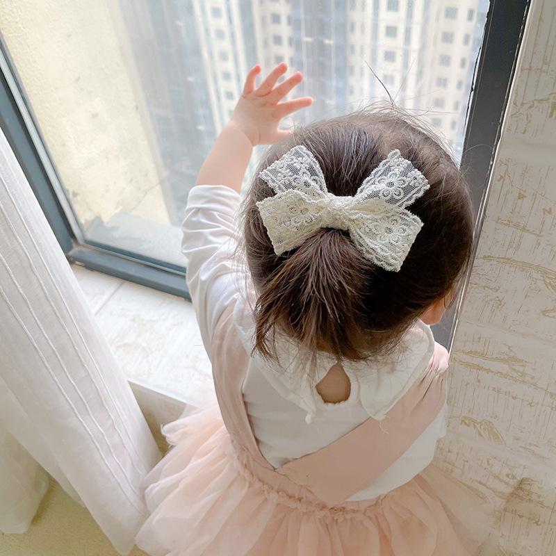 Cute Lace Flower Bow Hairpins Set Children Girls Kids Hair Clips Pins Barrettes Accessories Hairclip Headwear Headdress Ornament