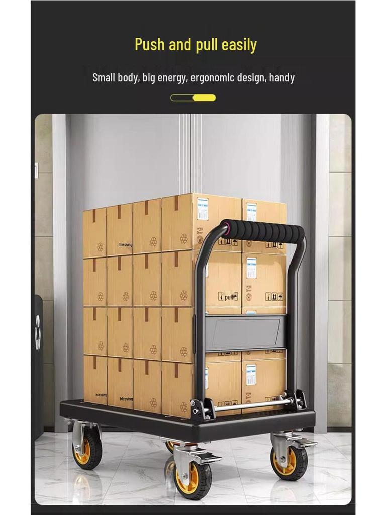Lightweight Portable Folding Hand Cart for Moving and Delivery, Small Flatbed Truck for Household Use, Free Shipping