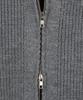 NODU Essential V-Neck Knit Zip-Up Cardigan [Gray]