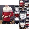 Men's Casual Round Neck Striped Knitwear Jumper With Slim Fit Design