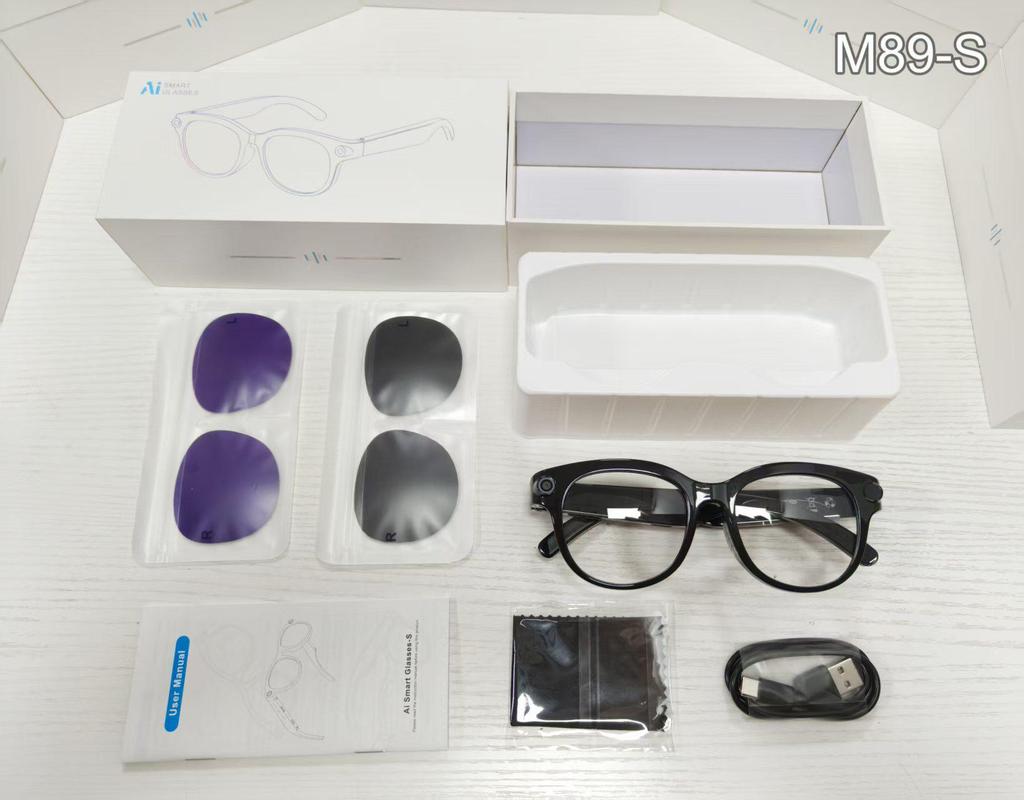 M89S Smart AI Glasses: 8MP Object Recognition, Photo & Video Recording, Translation, Anti-shake, 1080P