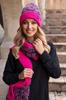 Apricot Winter Set Hat with Snood Color Raspberry