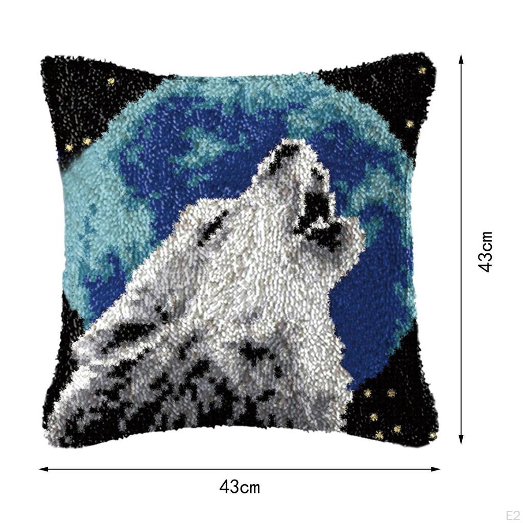 DIY Cushion Cover Crochet Cute Sewing Thread Tool Festival Gift Handmade Latch Hook Craft