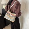 Fashionable Fall Shoulder Bucket Bag Unique Woven Design Perfect For Daily Use And Outings