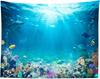 Underwater World Tapestry Blue Ocean Wall Hanging Under The Sea Coral Reef Wall Tapestry Tropical Fish Tank Undersea Tapestries
