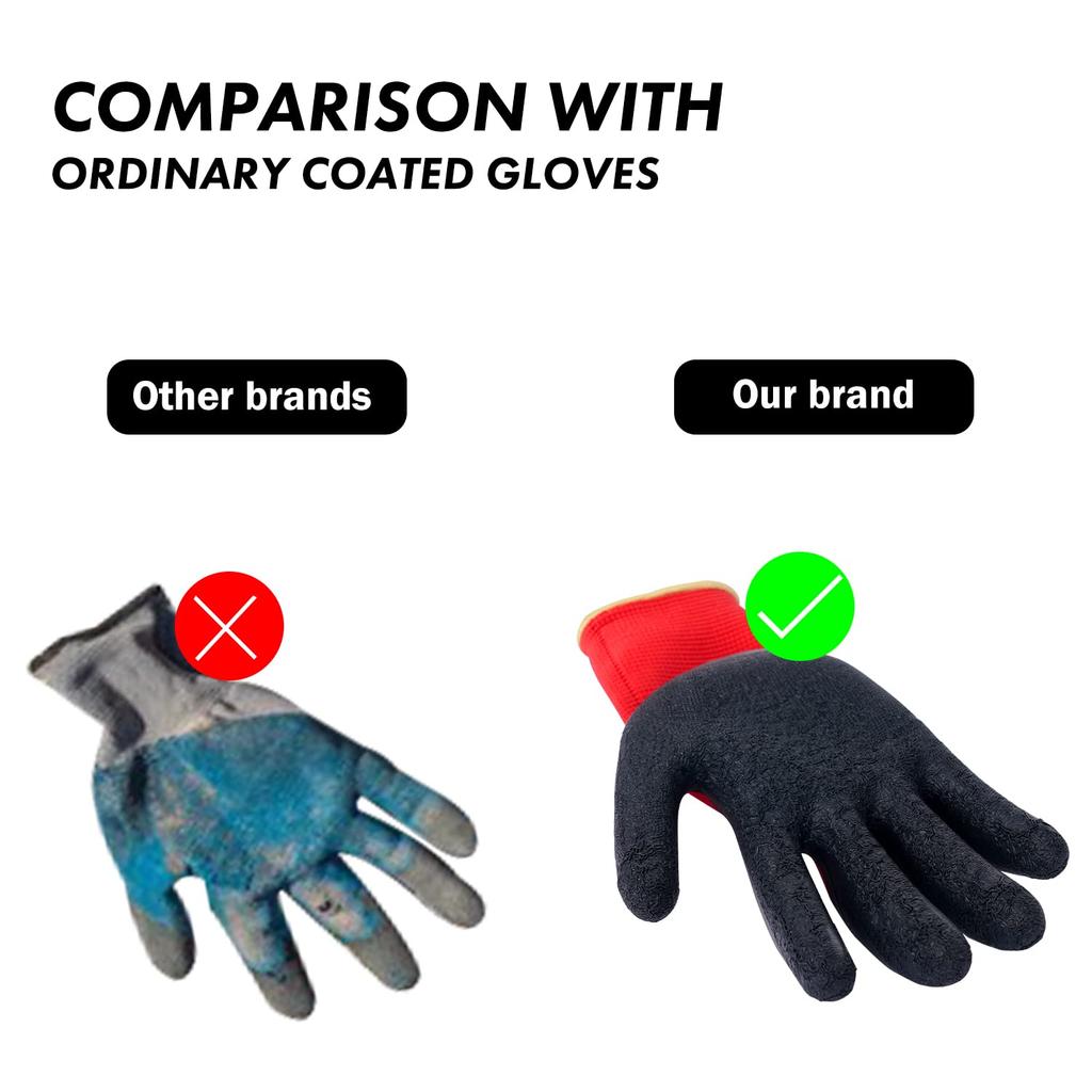 Latex Work Gloves and Safety Work Gloves Waterproof Seamless Knit Gloves for Mechanical Excellent Suitable for Warehouses and Red [HPHST] Hand-Coated