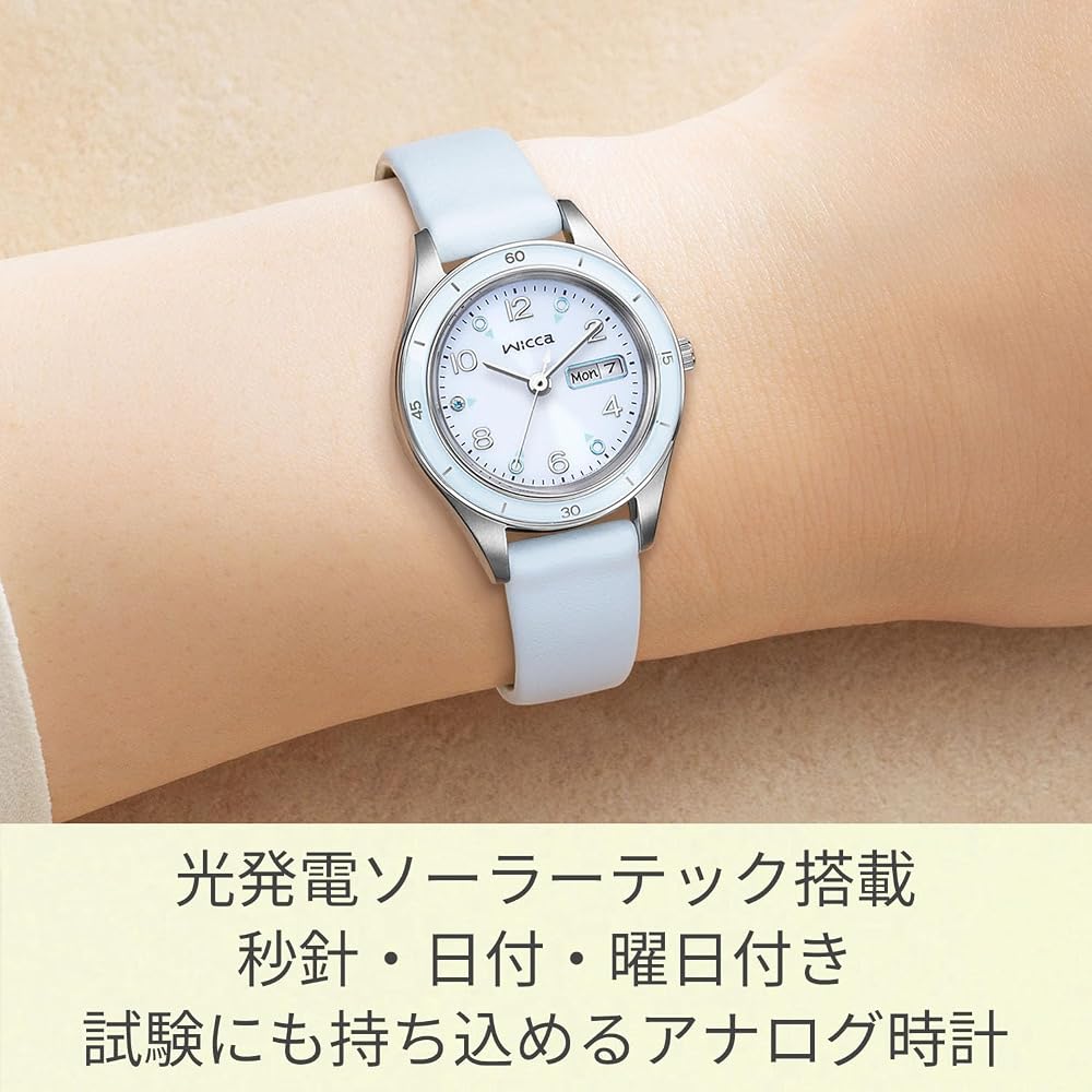 [CITIZEN] wicca Watch (Solar Tech/Waterproof/Light Blue) KH3-711-70 ACTIVE LINE Sporty Cute Synthetic Leather Crystal Glass Women's Analog Simple Busi