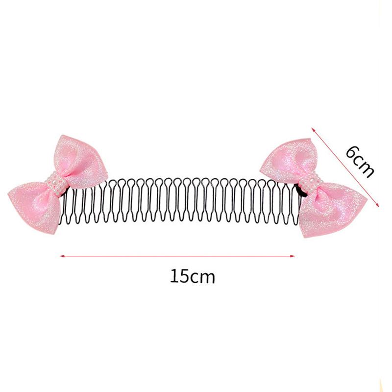 Children Sweet Bowknot Hair Comb Clip New Trendy Elastic Hair Clips Hairpins Barrettes For Girls Baby Hair Accessories Headbands