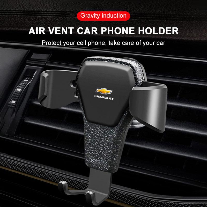 Gravity Car Badge Phone Holder Bracket Air Clip Mount Stand Accessories For Chevrolet Cruze Malibu Sail Spark Captiva Equinox Trax Tracker AVEO Lova