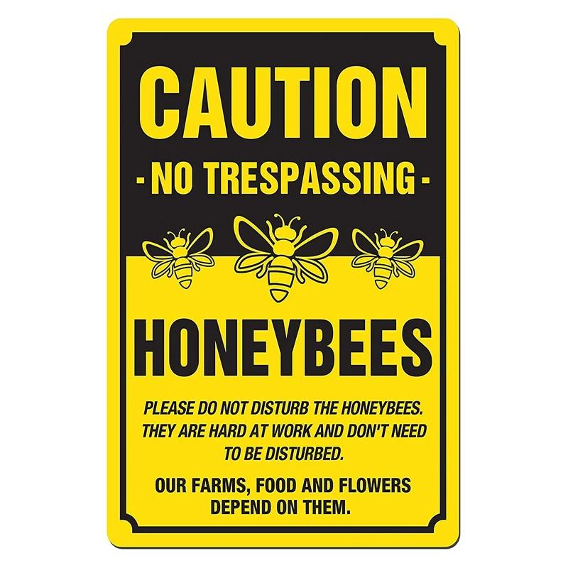 Var Glad Metallplåtskylt Solskenshonungsbi Biodlare Sloganer Retro Vintage Plåtdekoration Väggdekoration Poster