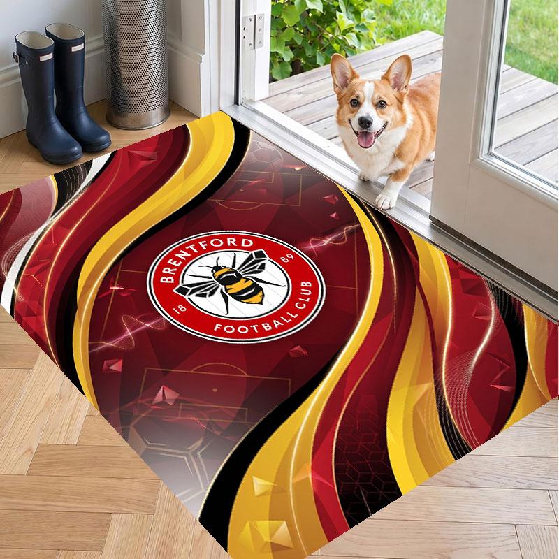 Soft Floor Carpet Brentford Football Pattern Area Rug Decorative Mat For Home Room Decoration