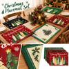 Christmas Placemat Set of 4, Christmas Tree Heat- Table Mats for Holiday Home Decor