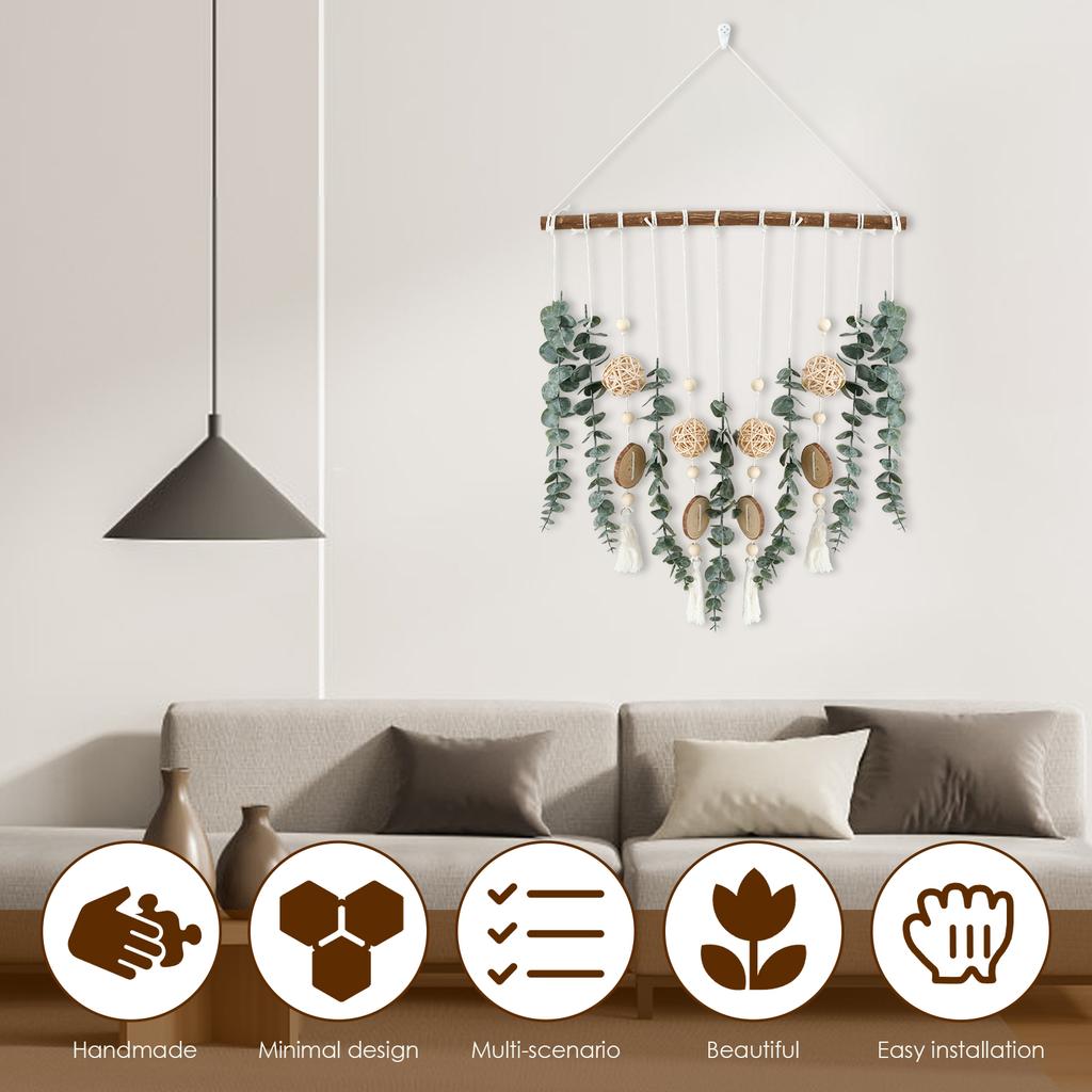 Künstliche Eukalyptus Wanddeko Faux Eukalyptus Wandhänger Deko Handgefertigt Imitation Eukalyptusblätter DIY Hochzeitsdeko