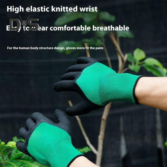 1 st Trädgårdshandske Andningsbar Vattentät Punkteringsresistent Slitstark Bekväm Latextäckt Arbets handske