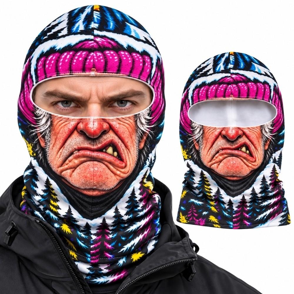 3D Gezichtsprint Oude Man Balaclava Gezichtsmasker Realistisch Ski Masker Capuchon Buiten/Fietsen/Grappen/Feest