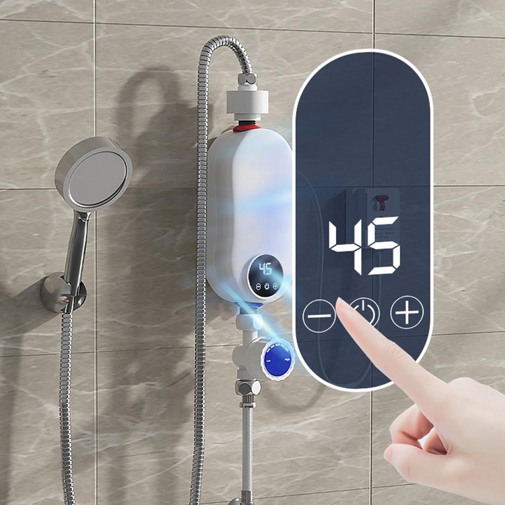 Mini Tankless Water Heater Instant 5500W Electric Water Heater with LED Touch Screen Temperature Control 30 55 degrees