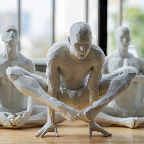 Figurilla de Hombre de Yoga Abstracta Estatua de Yoguis en Padmasana Escultura de Hombre Meditando de Escritorio para Decoración de Sala de Estar Sala de Yoga