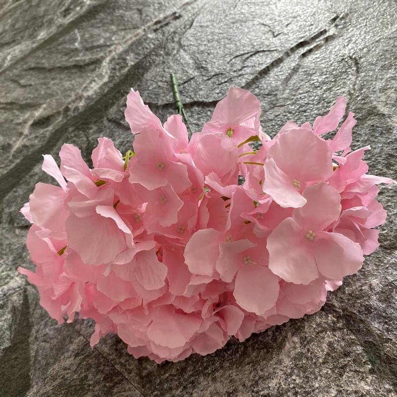 Realistic 5 Head Hydrangea Artificial Silk Flower For Wedding Party Decor Home