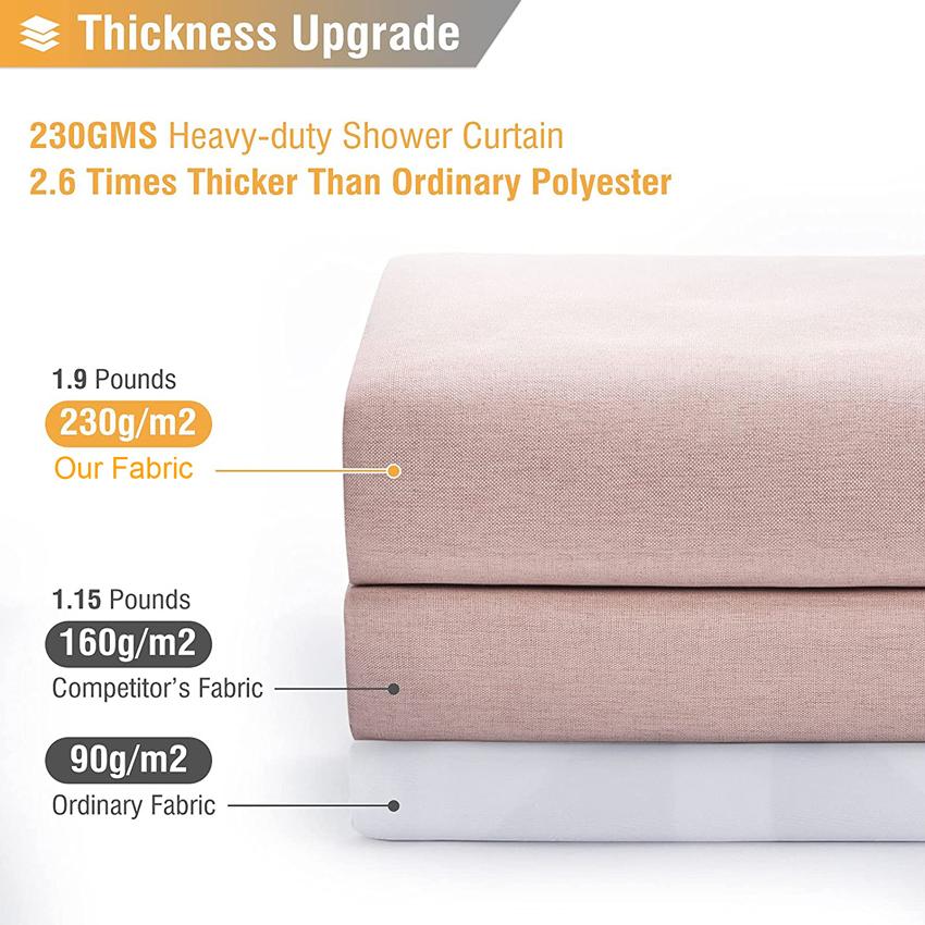 Плотная занавеска для душа с имитацией льна — фото 24