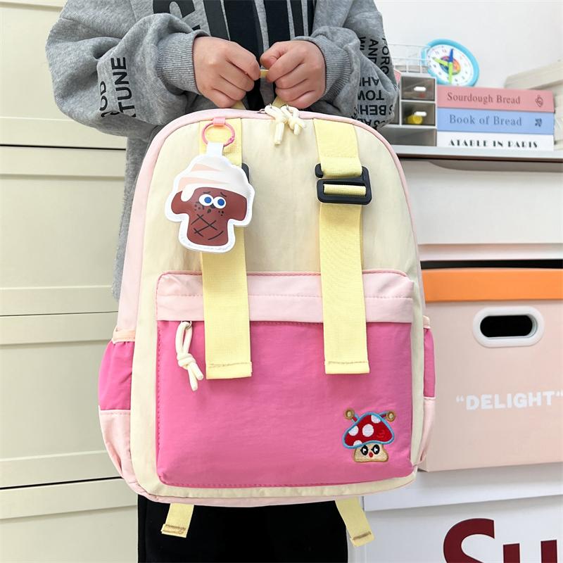 Color Block Kindergarten Schoolbag Cartoon Lightweight Large Capacity Children's Backpack