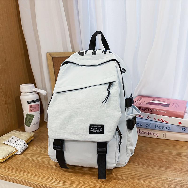 Big Capacity Simple Backpack With Letter Print Design And Waterresistant Fabric