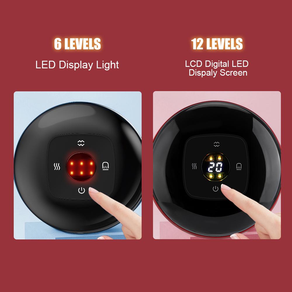 Intelligent Vacuum Cupping Massage Device 6/12 Gear Electric Heating Scraping Suction Cups Physical Fatigue Relieve Health Guasha Cans