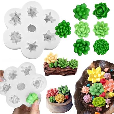 Succulents Plant Silicone Moulds Flowers Candle Molds Baking Molds Epoxy Resin Molds Plasters Molds for Candle Making