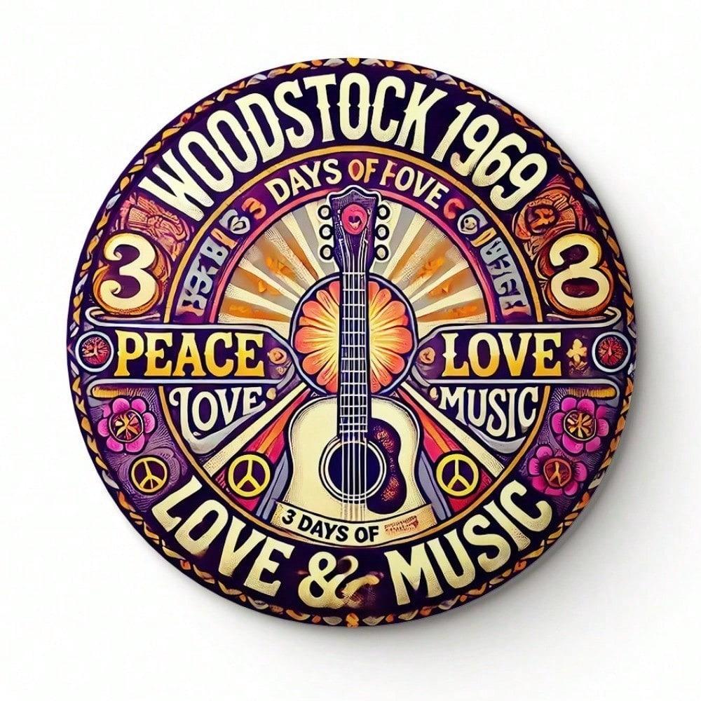 Retro Woodstock 1969 Music Wall Decor Tin Sign Metal Art 8x8 Inch Bar Cave Garage Decor
