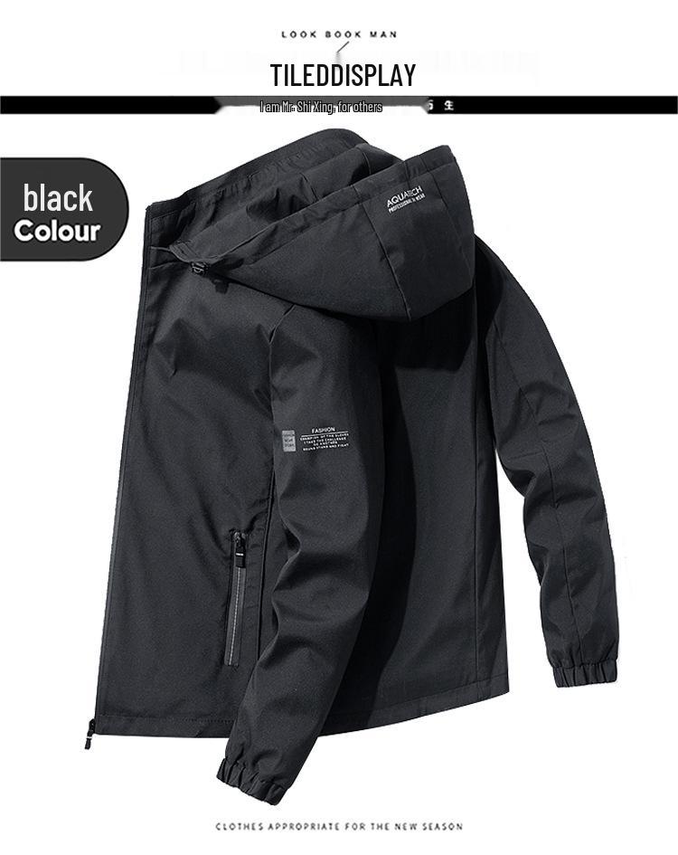 Giacca a vento con cappuccio da uomo stile coreano slim fit - Giacca trendy giovanile Autunno/Inverno