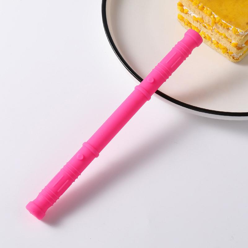 

Newborn Hollow Teething Tube Baby Silicone Teether Stick Biting Chewing Straws Nursing Soother Molar Toy Gift For Infants as the picture