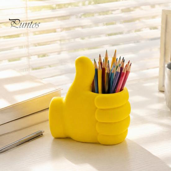 Funny Gesture Pen Stand 3D Printed Thumbs?Up Holder, Shaped Desk Organizer, Creative Durable PLA Stationery Container Pencil Cup, Cute Desktop