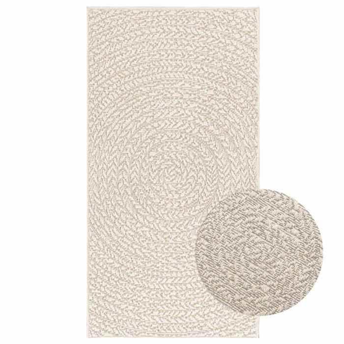VidaXL Tapis ZIZUR crème 60x110 cm aspect de jute intérieur extérieur, tapis d'extérieur, tapis de sol, tapis d'intérieur, 4010371