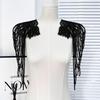 1Pcs Beaded Wedding Dress Shoulder Patches Vintage Heavy Embroidery Tassel Three-Dimensional Crystal Pendant
