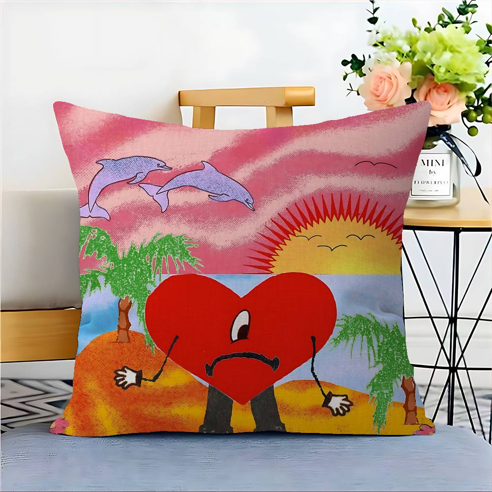 

B-Bads B-Bunnys Art Maple Design Cushion Cover Happy Autumn Harvest Decor Holiday Decorati Pillow Cover 12x12Inch