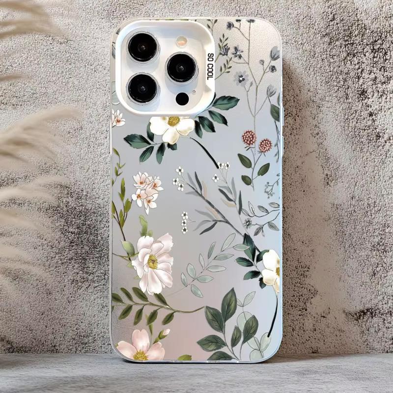Fresh Small Flower Graphic Laser Phone Case For Samsung Galaxy S26 Ultra S23 S24 S25 S22 S21 S20 Plus FE A35 A54 A55 5G Cover