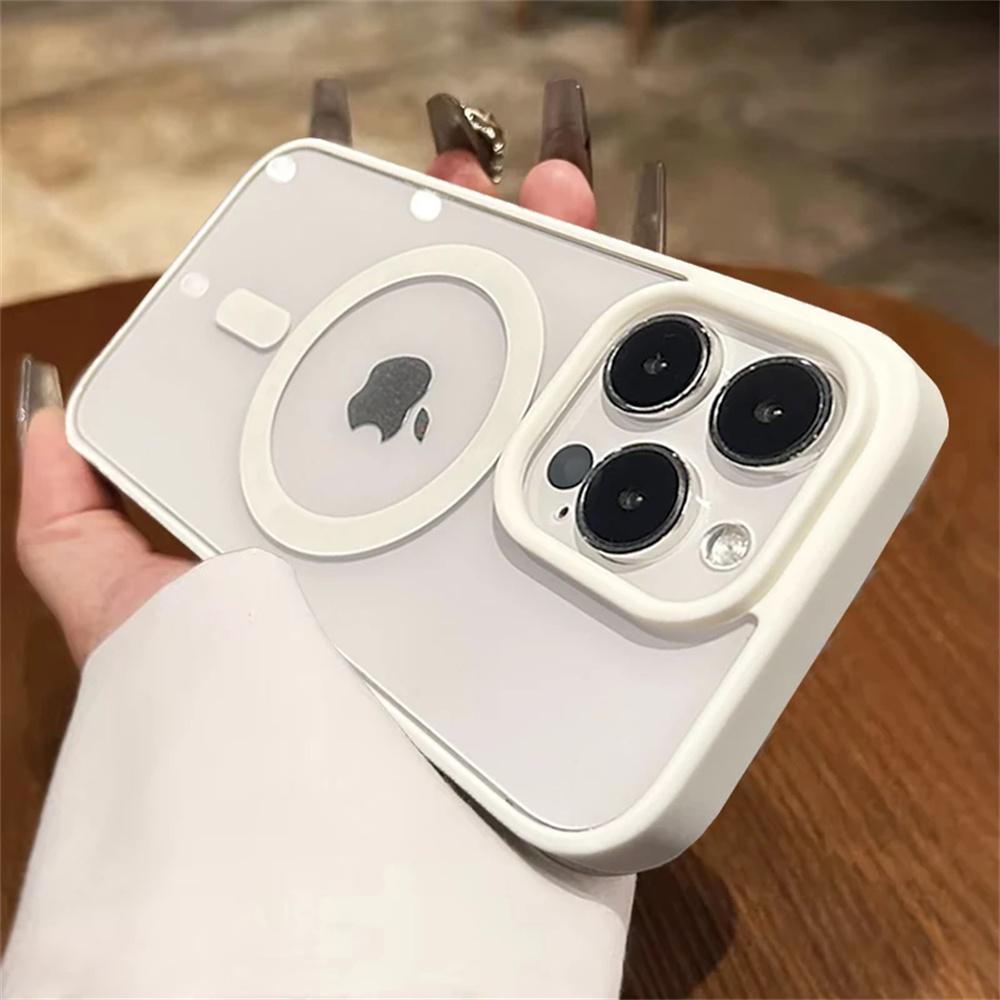 For iPhone 16 15 14 13 12 11 Pro X XS XR Max 7 8 Plus Mini Luxury Magsafe Transparent Case Magnetic Wireless Charge Phone Cover