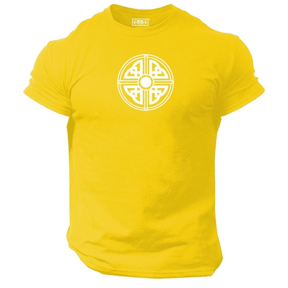 Vikings Shield T Shirt Gym Clothing Bodybuilding Workout Thor Odin Gymwear Top