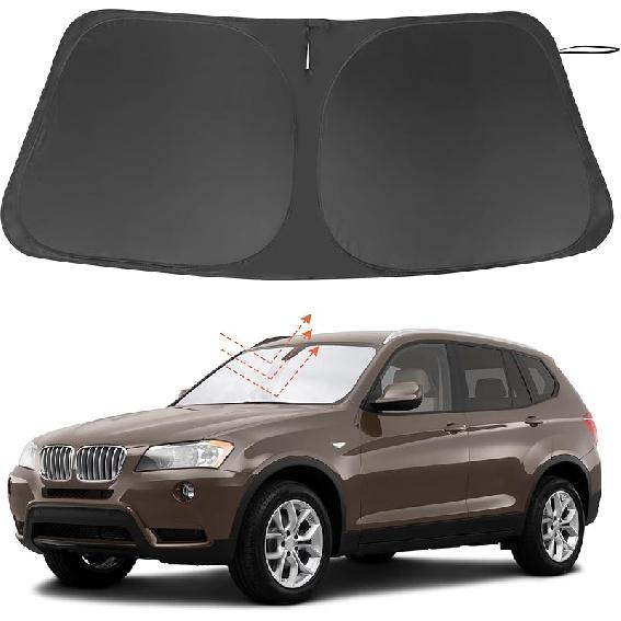 TINGLU Sun Shade For Tesla Model X Tesla X 2016-2024 2025 Accessories Windshield Sun Shade Window Shade UV Rays Protection Sun Visor Cover With