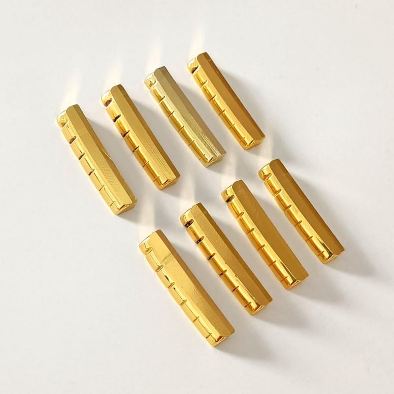 Tone Enhancing Brass Guitar Hardware Bundle with 9mm Height Optimized Nut Saddles Suitable for Crisp Musical Projection