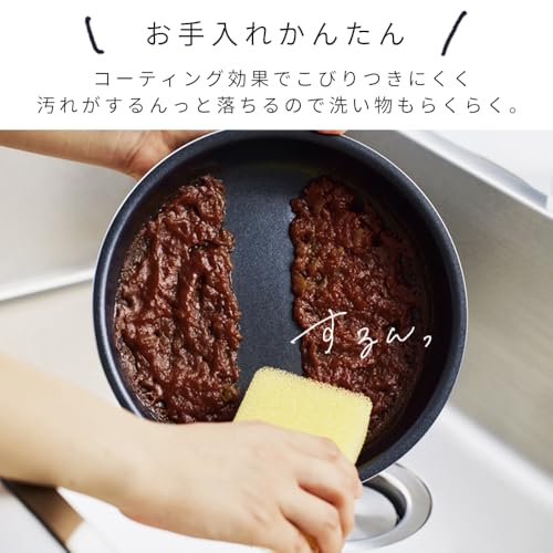 Iris Ohyama 20cm Frying Pan with Detachable Handle, Diamond Coated, Dishwasher Safe, Oven Safe, IH & Gas Stove Compatible, NTF-SEI20F, Black Metallic