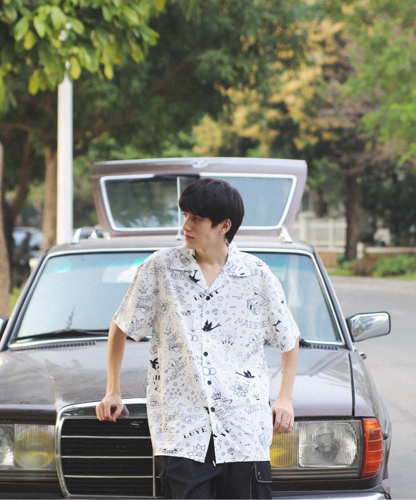 ROCKPSYCHO Tattoo Short Sleeve Shirt - White