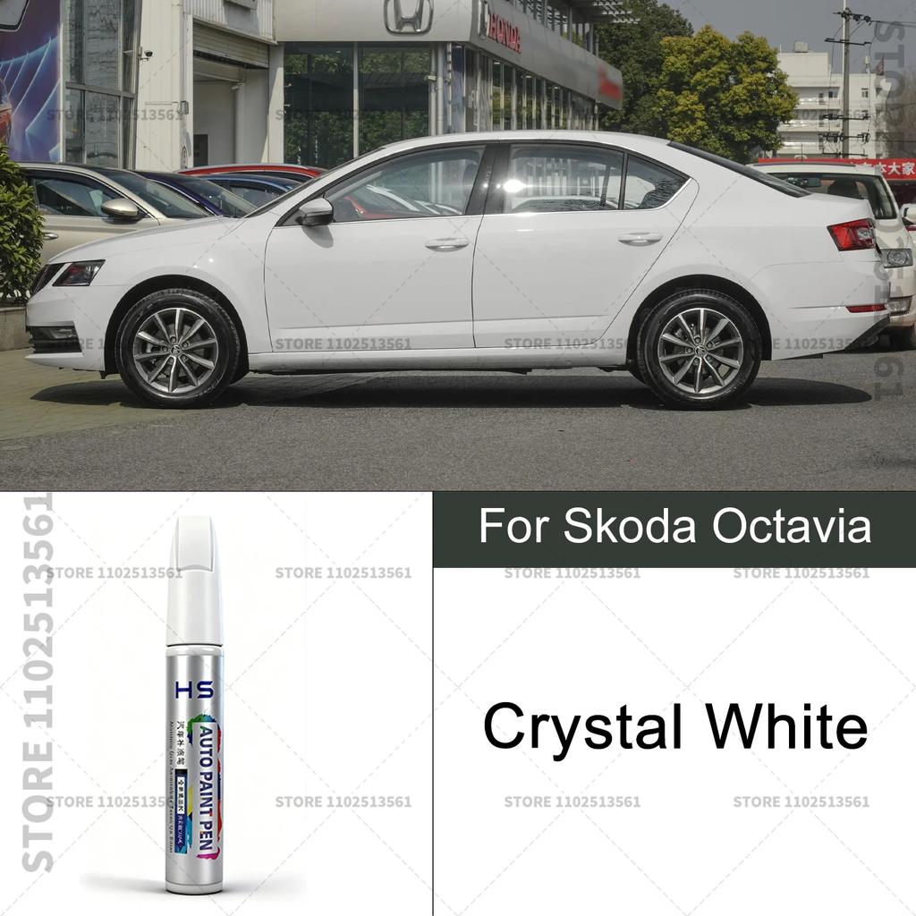 Car Paint Repair Pen For Skoda Octavia Touch Up Scratch Remover DIY Auto Accessories Beige 123 White Gray LD7S 160 Black Red