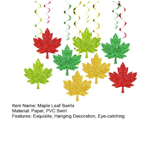 Fall Leaves Hanging Swirls Decoration Thanksgiving Maple Leaf Swirls Streamers Autumn Harvest