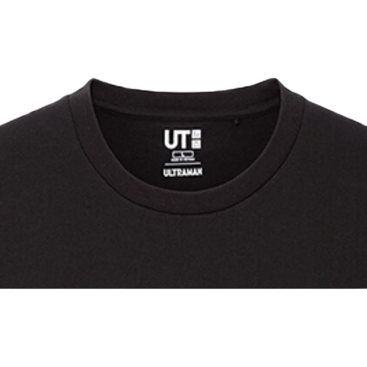 Uniqlo Sudadera con Estampado de Anime de Dibujos Animados Manga Corta Camiseta Unisex Tops Negro 428158-09