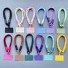 Macaron-Farbe Kurzes Handy-Lanyard Handy-Pad Doppelkopf Anti-Verlust Handgewebt Unisex Handgelenkband Kette Anhänger Lanyard